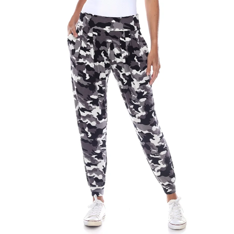 White Mark Women's Camo Harem Pants