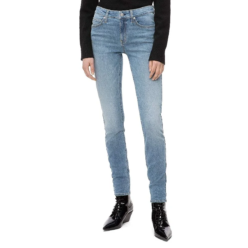 Calvin Klein Women's Mid Rise Skinny Fit Jeans Mallibu Blue Light Size 27" X 30" - 27" X 30"