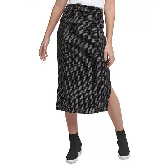 DKNY Women's Nail Head Pencil Skirt Black Size Large