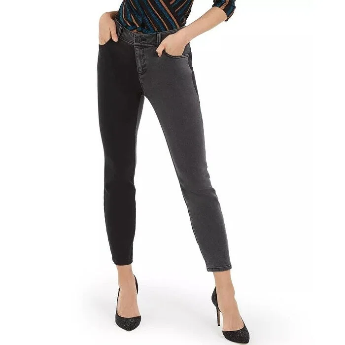 Inc International Concepts Women's Two-Tone Skinny Jeans Black Size 6